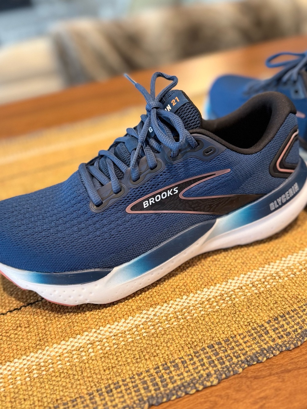 Men’s Brooks Glycerin 21 Navy Running Shoes 9.5 - Picture 2 of 7